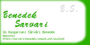 benedek sarvari business card