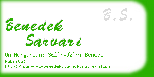 benedek sarvari business card